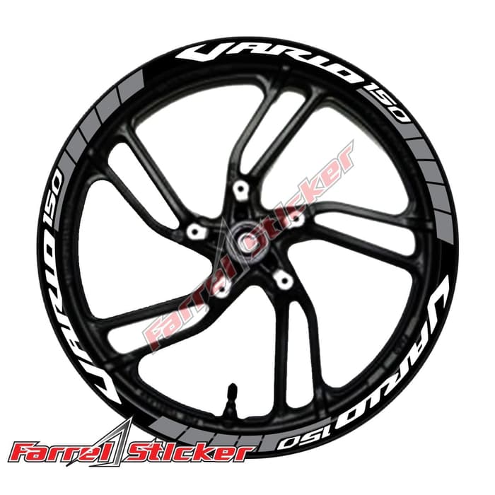 Cutting stiker velg sticker velk vario 110 125 150 silver dan merah - bahan oracal dan azahi