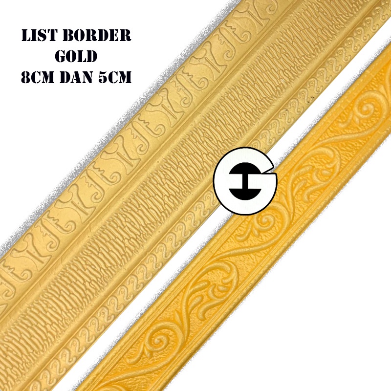 WA Wallpaper List Gold Foam 3D Wallborder Foam 3D Stiker Dinding