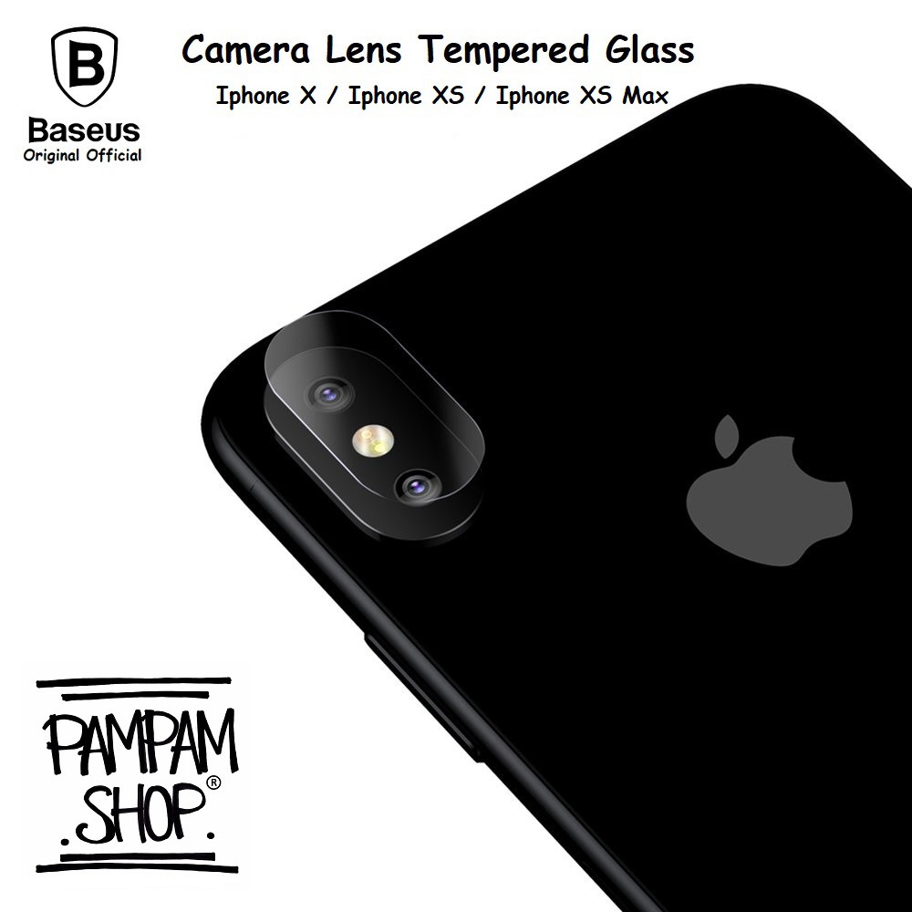 BASEUS ORIGINAL Camera Lens Tempered Glass Kamera Apple Iphone X XS XS Max Pelindung Anti Gores Kaca