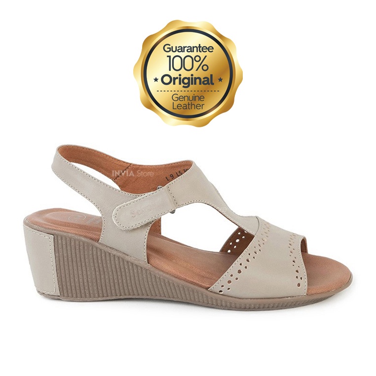 Scholl C2 Taupe | Memory Cushion | 100% Original | Sepatu Sandal Kulit Asli Genuine Leather