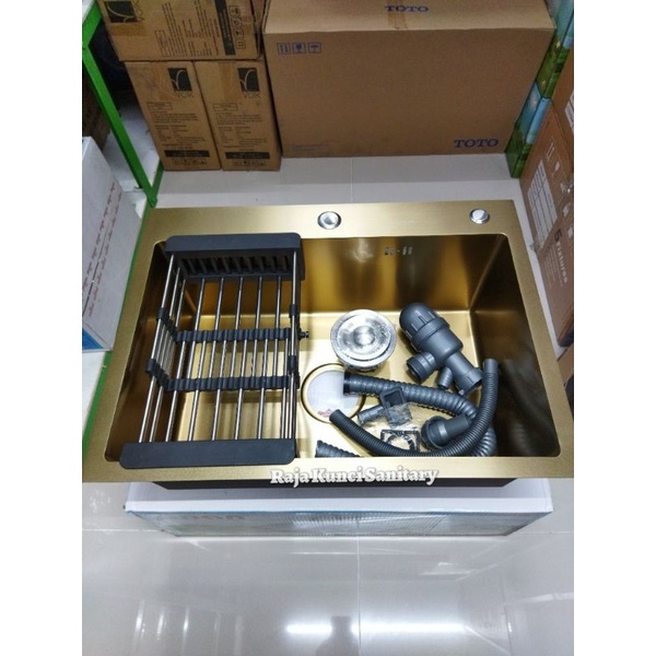 Kitchen Sink Onan Golden Hand 6045 Gold/Rose Gold/Bak Cuci Piring 6045 Stainless Gold Onan Golden Hand