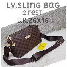 PROMO TAS WANITA LV PREMIUM SELEMPANG KARDASHIAN DEWI 2RUANG SUPER QUALITY IMPORT BATAM