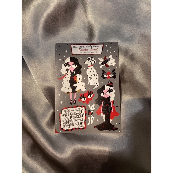 cruella A6 sticker sheet vinyl doff