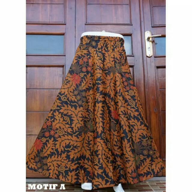 ROK KLOK SOGAN BATIK KINANTHI LONG SKIRT JARIK SERAGAM BAWAHAN KEBAYA FLARE SKIRT PANJANG