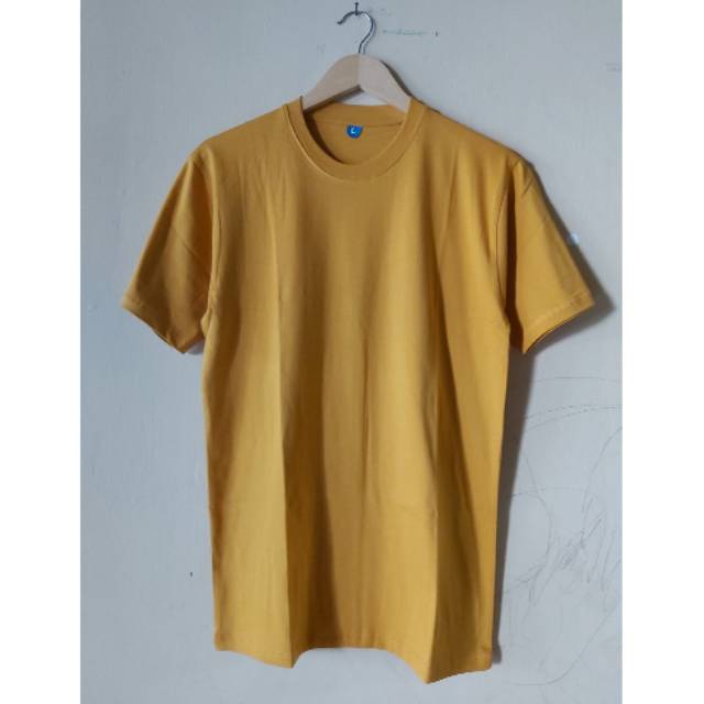  KAOS  POLOS DISTRO KUNING  MUSTARD  LENGAN PENDEK COTTON 