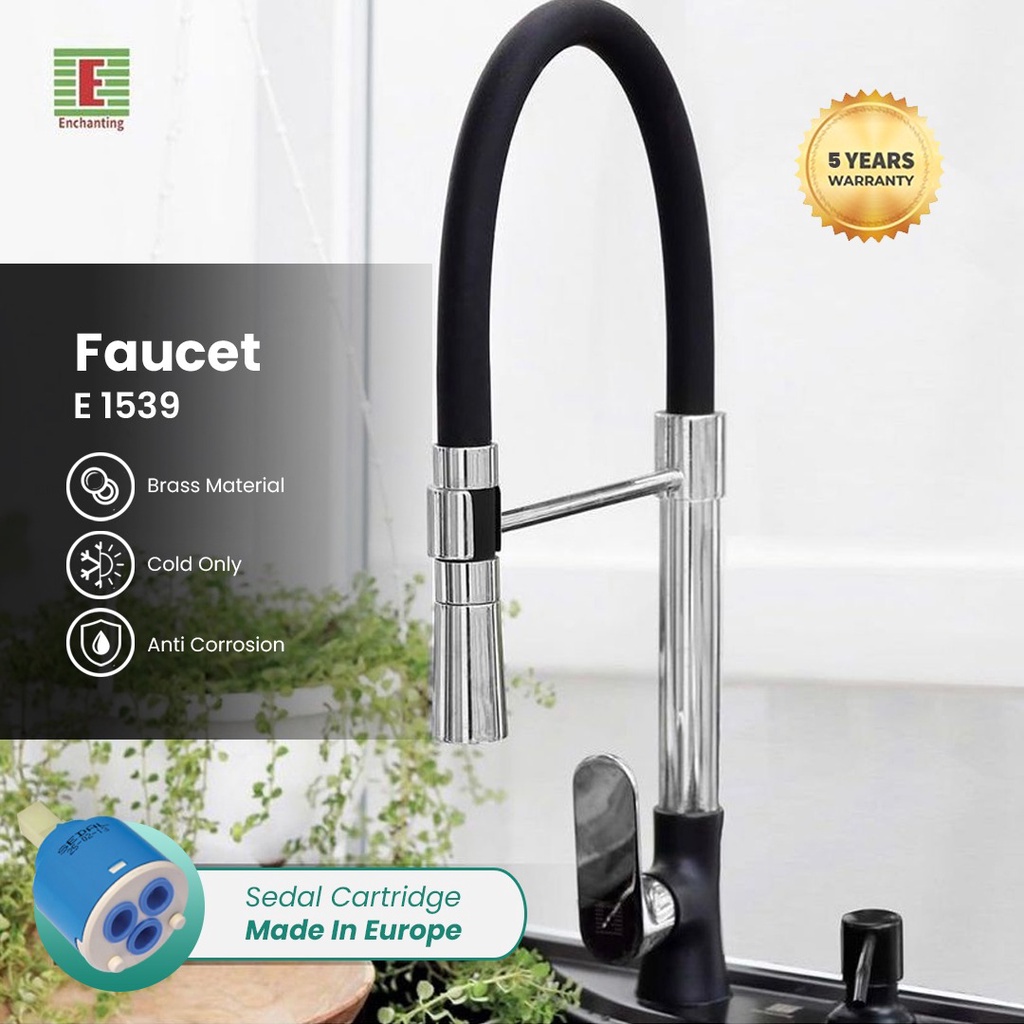 Kran Air Cuci Piring Europe Enchanting Black Chrome E1539