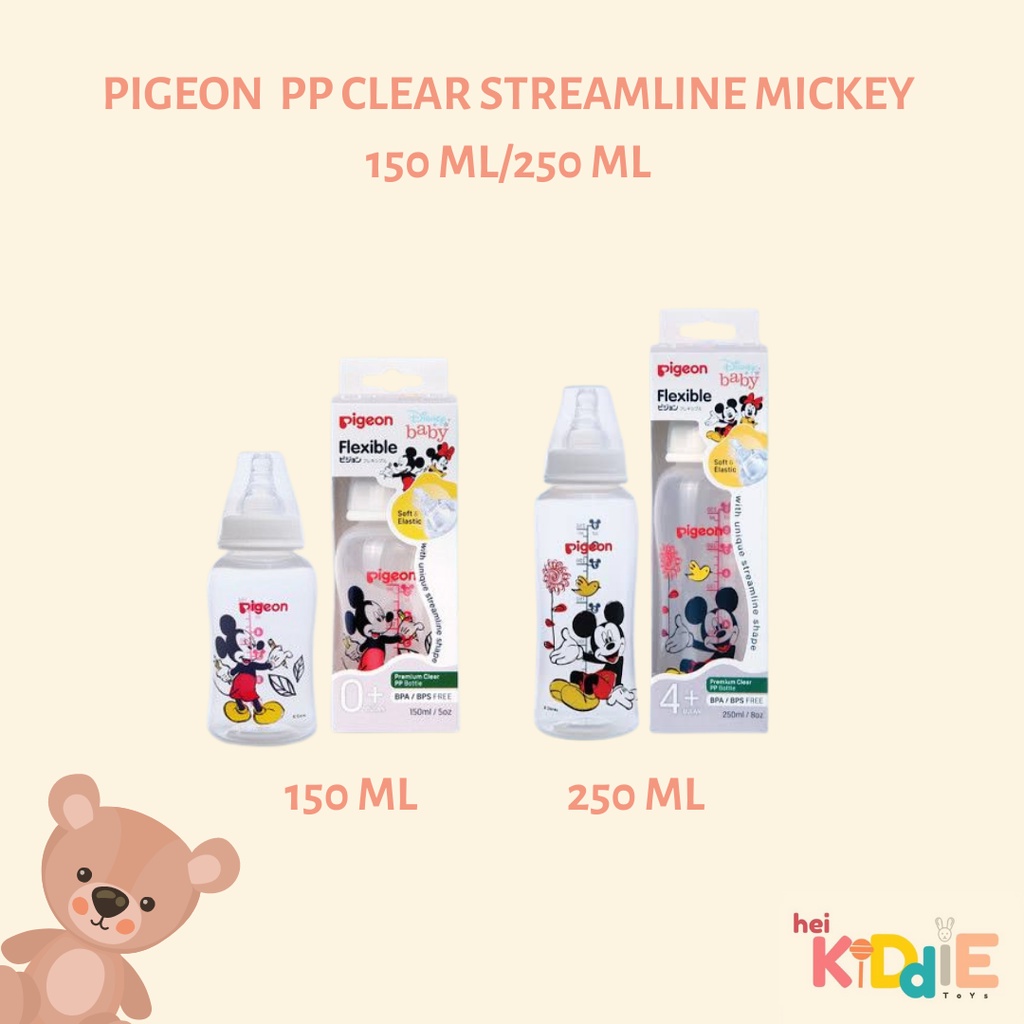 Pigeon botol PP Clear Streamline Mickey Minnie 150/250 ml