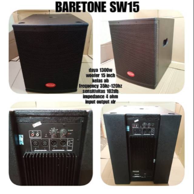 Subwoofer aktif subwoofer aktiv 15 inch BARETONE SW15 Original garansi resmi harga satu unit
