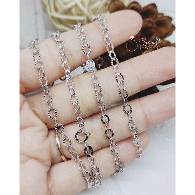 Kalung Perak Anak Laki Laki Perempuan Holo Ukir Silver 925 Asli Lapis Emas Putih