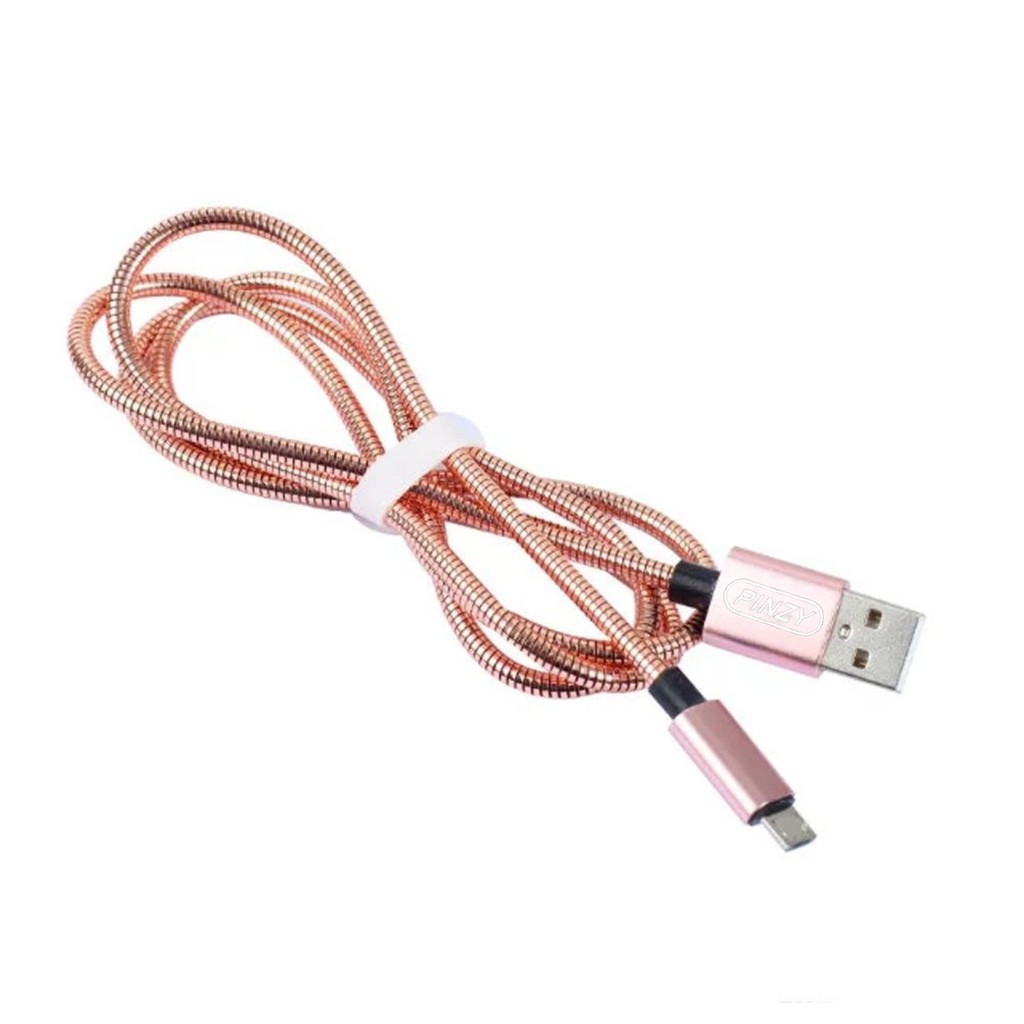 Kabel Data Usb PINZY METAL Kingkong Spring Besi High Speed Fast Charging Qc 3.0 PD 65Watt Micro Type c Lighting