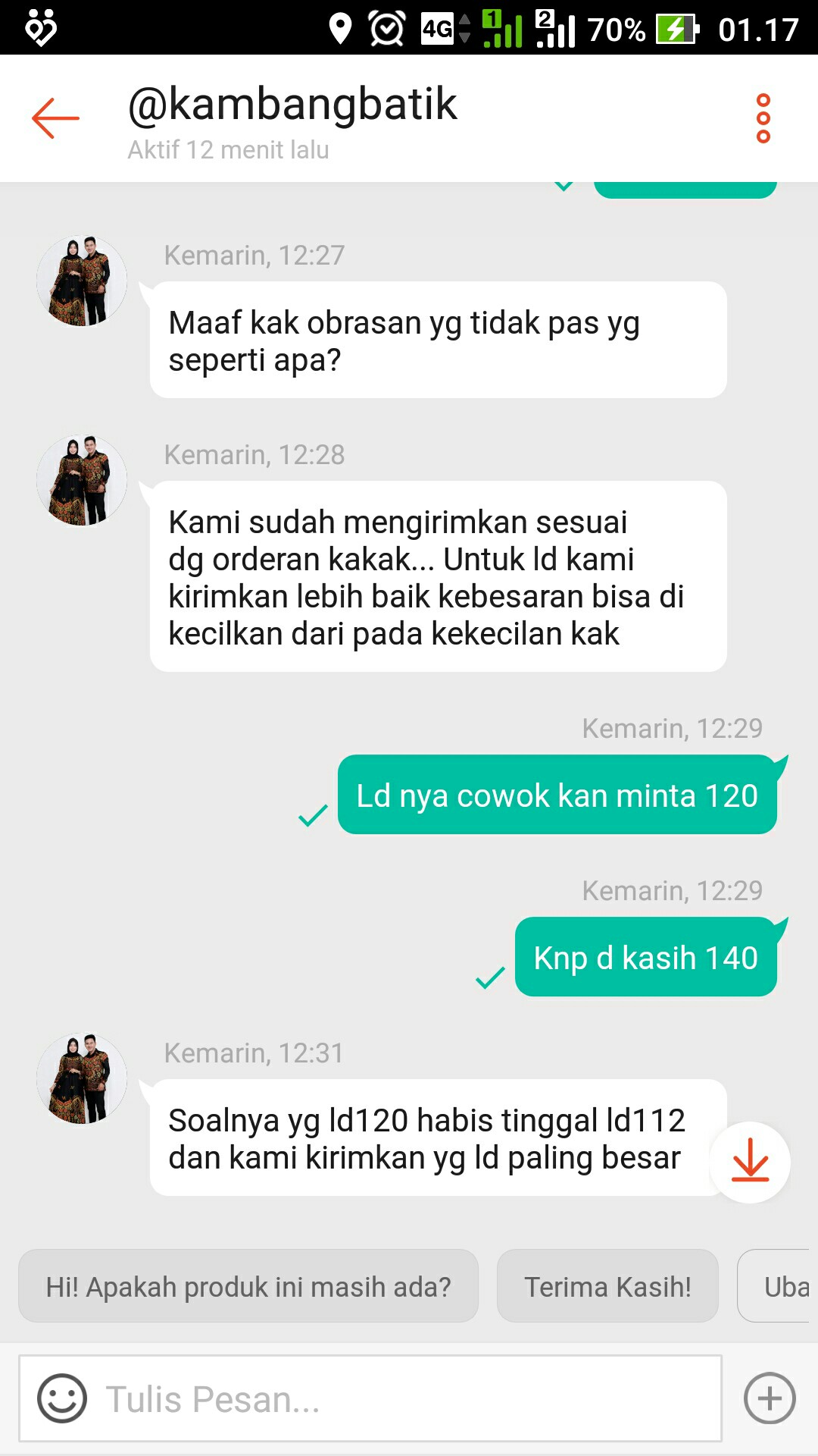 Bswart Batik Hrb026 Kenongo Hem Pendek Padi Pekalongan M L Xl Batik Pria Murah Modern Grosir