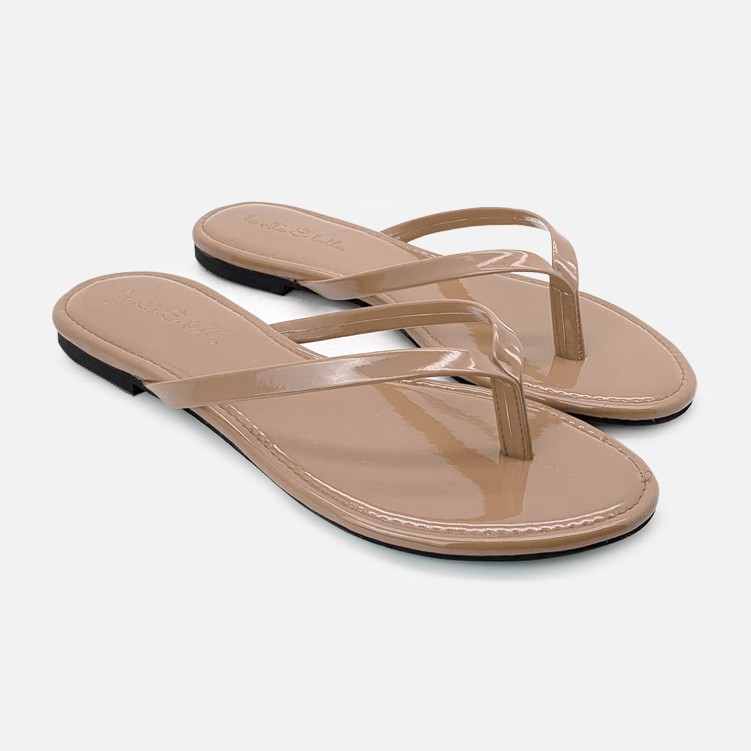 La Vita E Bella Candy Sandal Jepit Flat Teplek Wanita Model Flip Flop Bahan Glossy [LZ504]