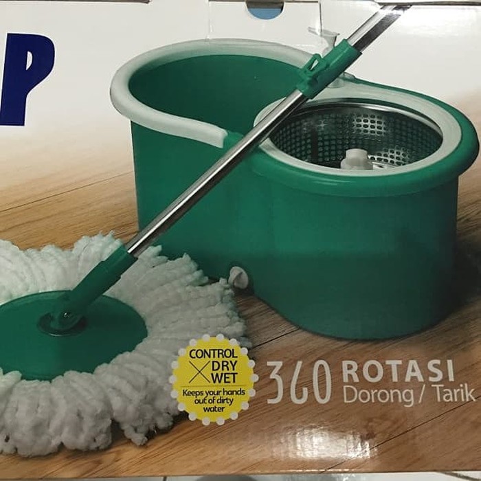 Alat Pel Peras Otomatis Berputar Stainless Roda Vitara VT602 Spin Mop