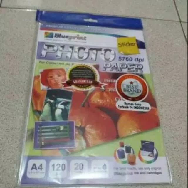 

Senikertas- Kertas Photo Sticker A4 Blue Print / Photo Paper Stiker -Kertas-Seni.