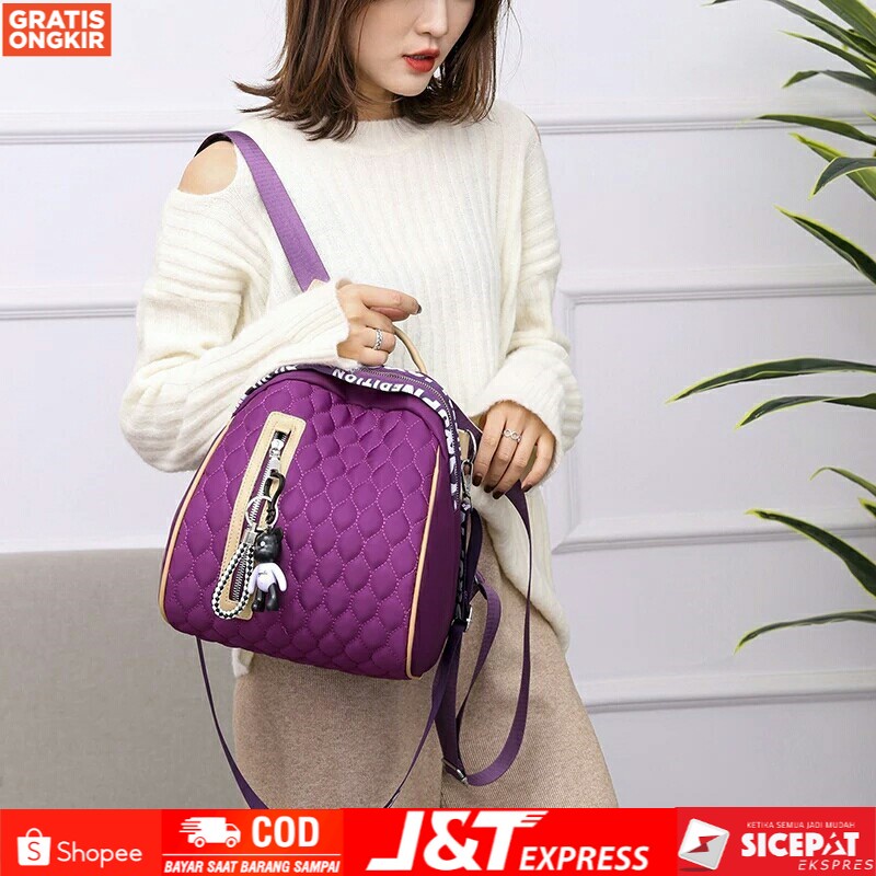TAS PUNGGUNG TAS WANITA TAS RANSEL PEREMPUAN FASHION KAIN OXFORD ZIPPER WANITA RANSEL BERKUALITAS FA