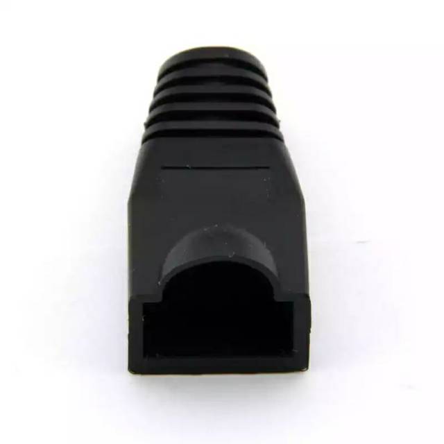 Karet Pelindung 50 Pcs Sarung Konektor RJ45 CAT5E CAT6 Plugboot plug boot Warna Hitam