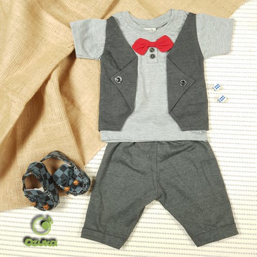 Baju Bayi Laki Laki Setelan Baju Kondangan Bayi Dasi Tuxedo Bayi Ozuka