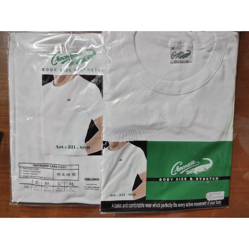 OBLONG PRIA CROCODILE ROUND NECK PUTIH,