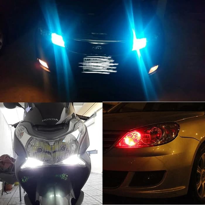 2Pcs T10 Remot Lampu Mobil Motor Led Rgb Dengan 6 Mata Jelly Smd 16 Warna Senja Kota Kabut Murah