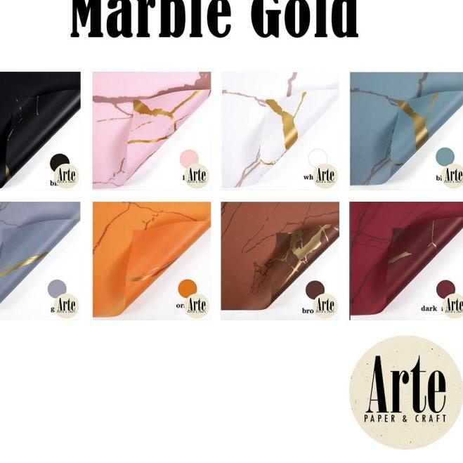 

Oke Price ⋆ 20 Lembar Cellophane Marble Gold Kertas Buket Korea Bunga Flower Wrapping Paper Kado Art
