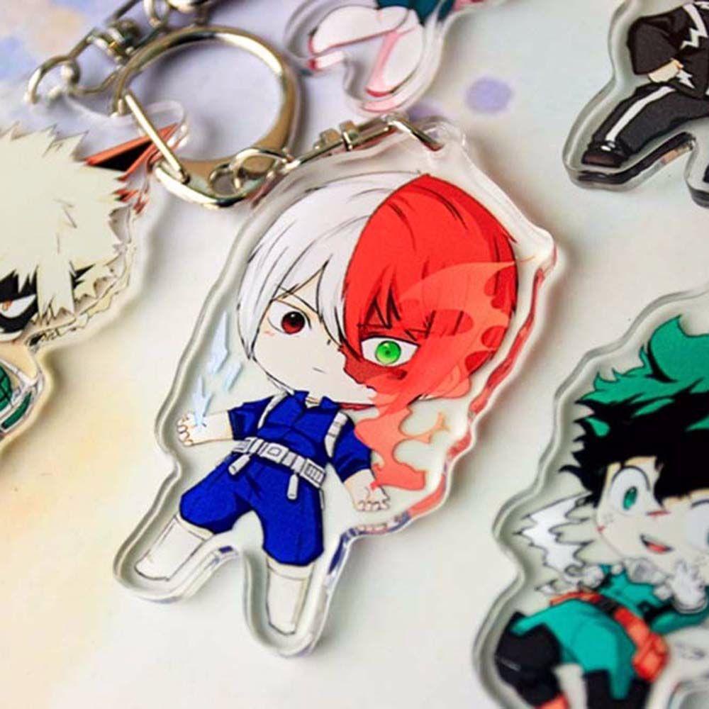 [Elegan] My Hero Academia Lucu Transparan Dua Sisi Shouto Kartun Todoroki Gantungan Kunci Akrilik