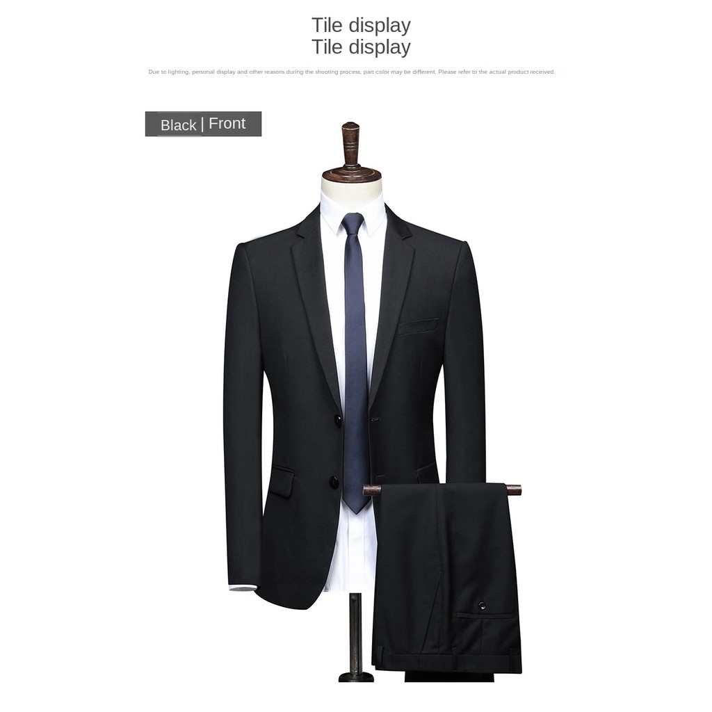 SETELAN BLAZER SLIMFIT PRIA FULL HITAM KANCING DUA 3IN1 - PREMIUM BASIC BLACK FIT STYLE SUIT