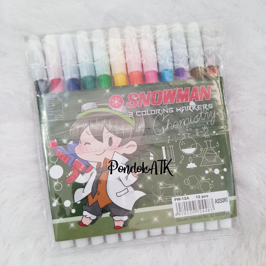 

Spidol Snowman Kecil 1 set Isi 12 Spidol Warna Warni Spidol 12 warna Snowman 1 set 12 warna