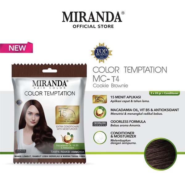 MIRANDA Hair Color Temptation 20ml BPOM | Cat Pewarna Rambut Sachet Instan 15 Menit Colour Cepat_Kosmetika1