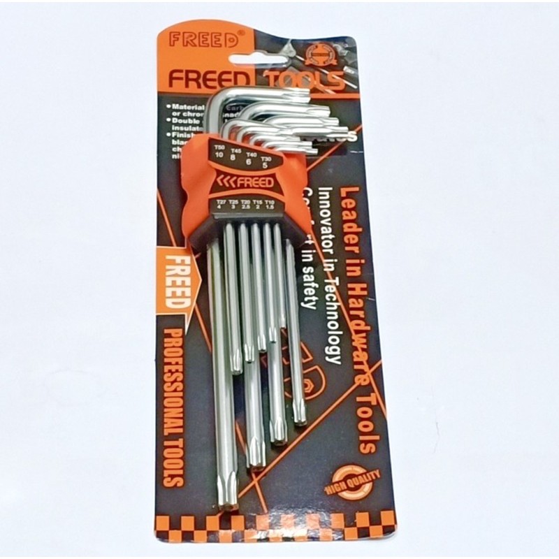 Kunci L Bintang Set 9 pcs Freed Kunci L Set Bintang Panjang Kunci L Bintang 9 pcs Extra Long Kunci L