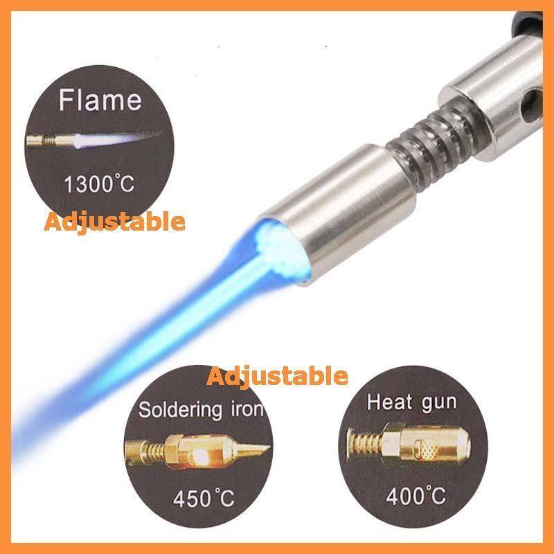 【Ready】Solder gas Kepala Gas Blow Torch Butane Flame Gun Dengan 4 In 1 Dengan Mini Tanpa Listrik Tanpa Kabel Portabel Praktis Alat Las Mini Welding