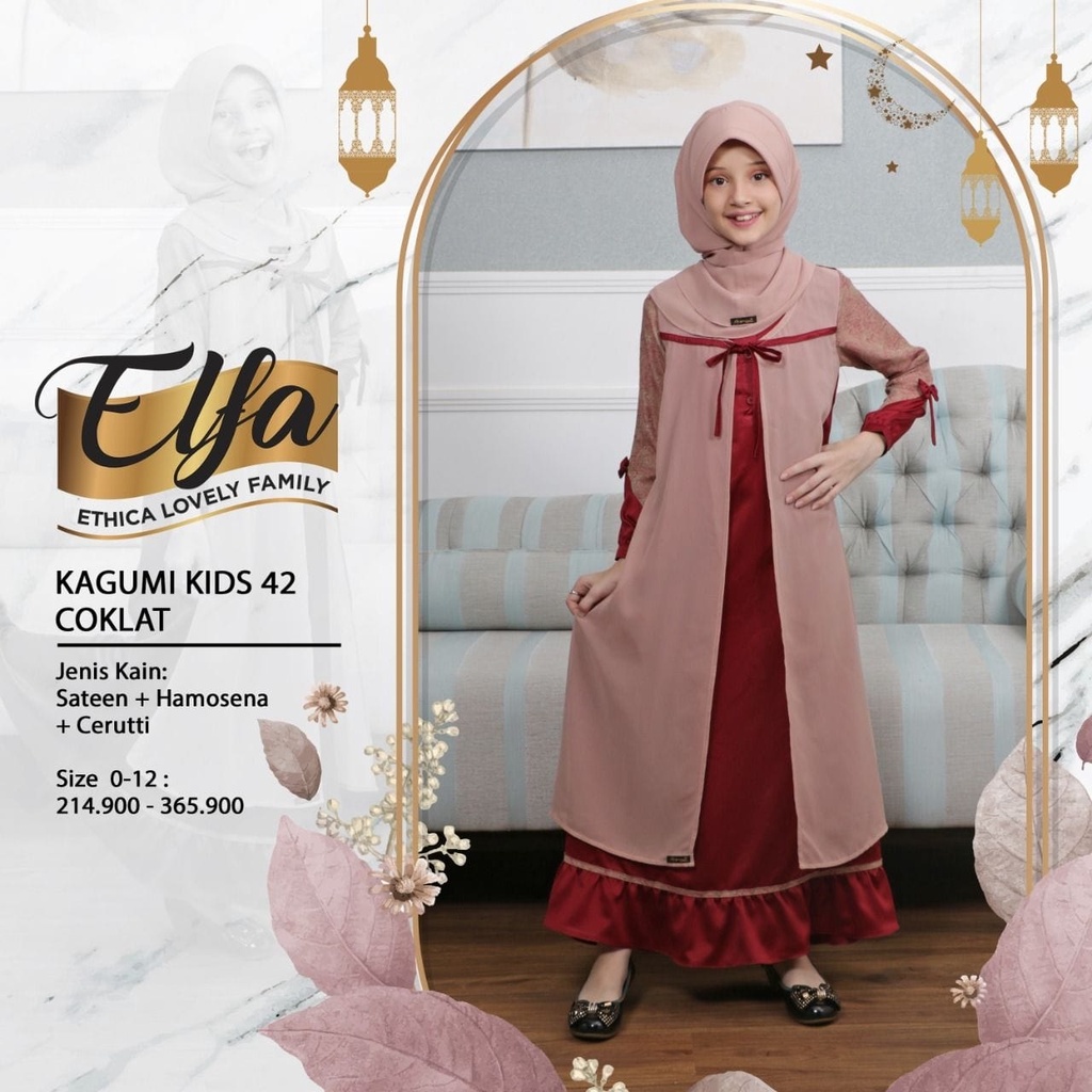 GAMIS ANAK TERBARU 2021 ETHICA KAGUMI 42 COKLAT