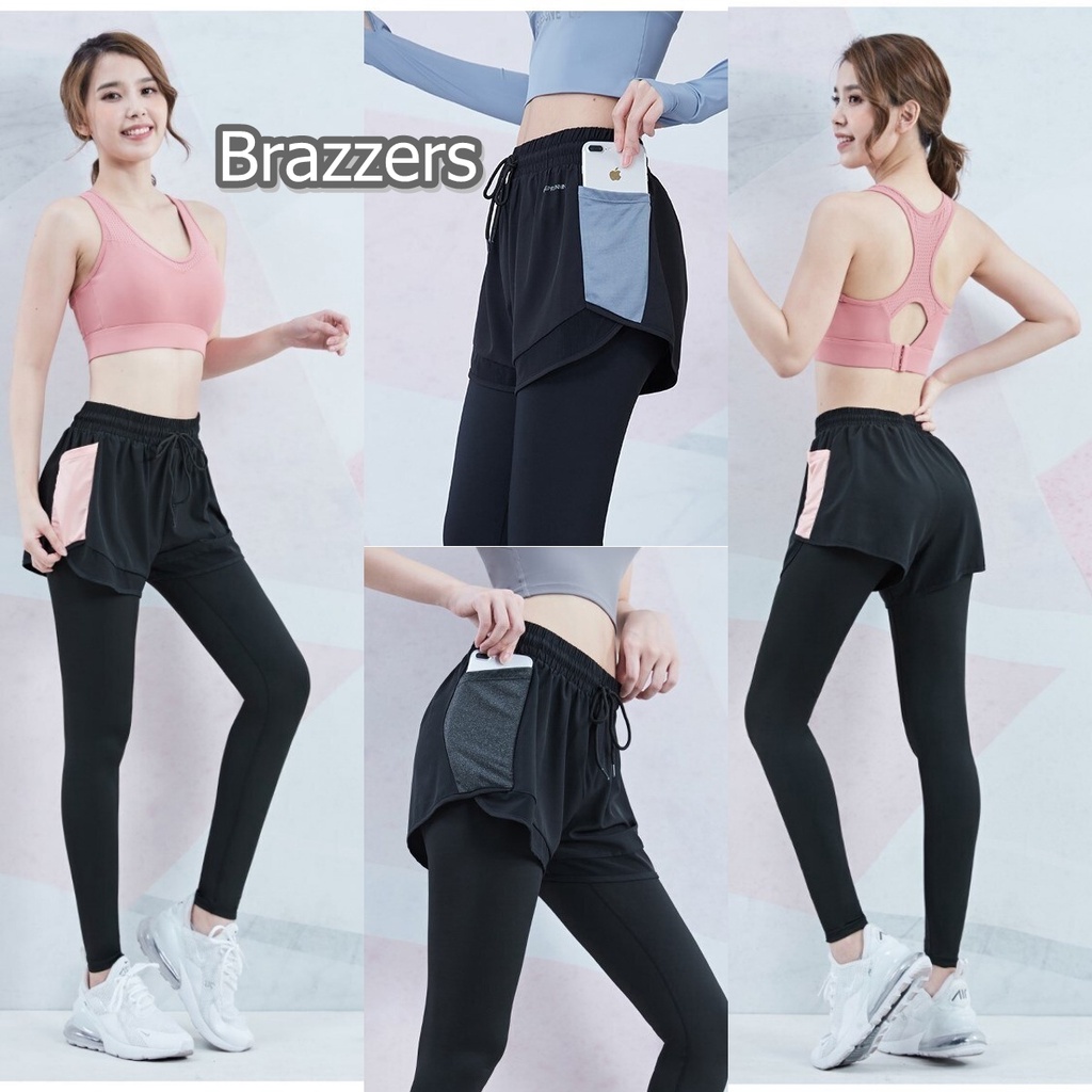 Celana Leging Lejing Rok Legging Panjang Olahraga Senam Yoga Zumba Aerobik Badminton Tenis Kantong S