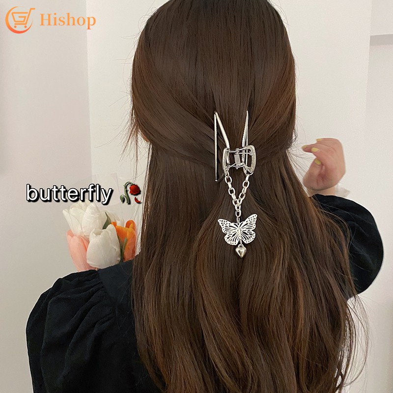 Jepit Rambut Model Butterfly Claws Bahan Metal Gaya Korea Untuk Wanita