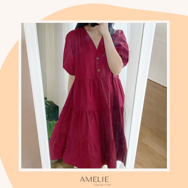 MERRY DRESS- layer tiered dress cotton busui bumil