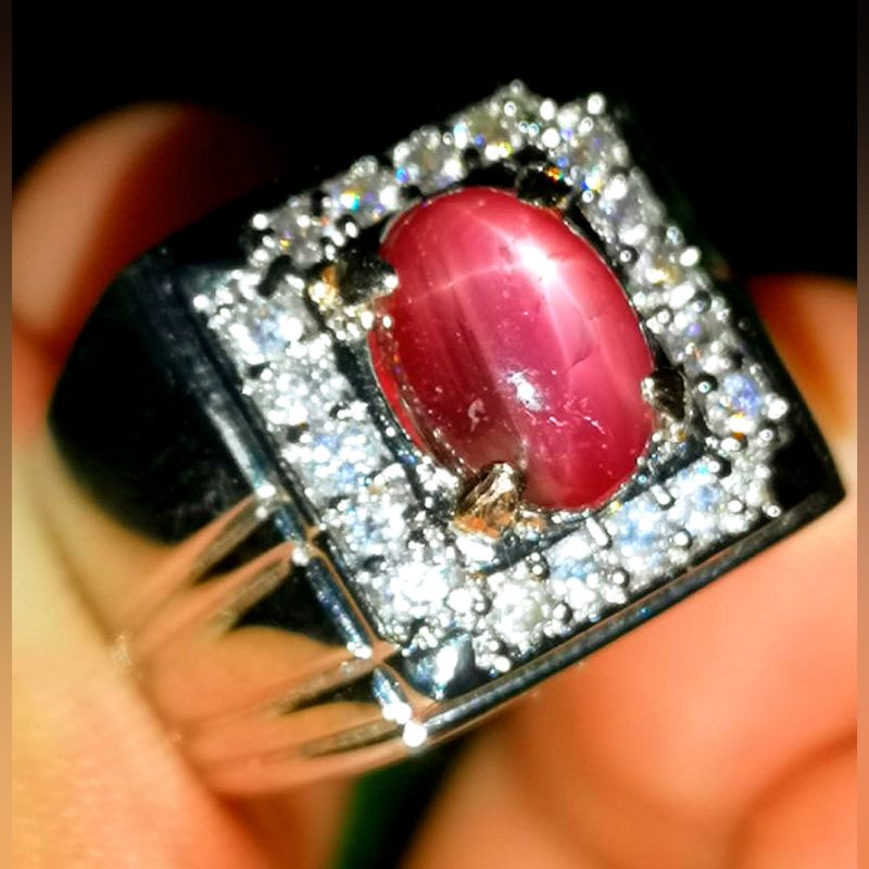 CINCIN BATU PERMATA RUBBY STAR ASLI NATURAL