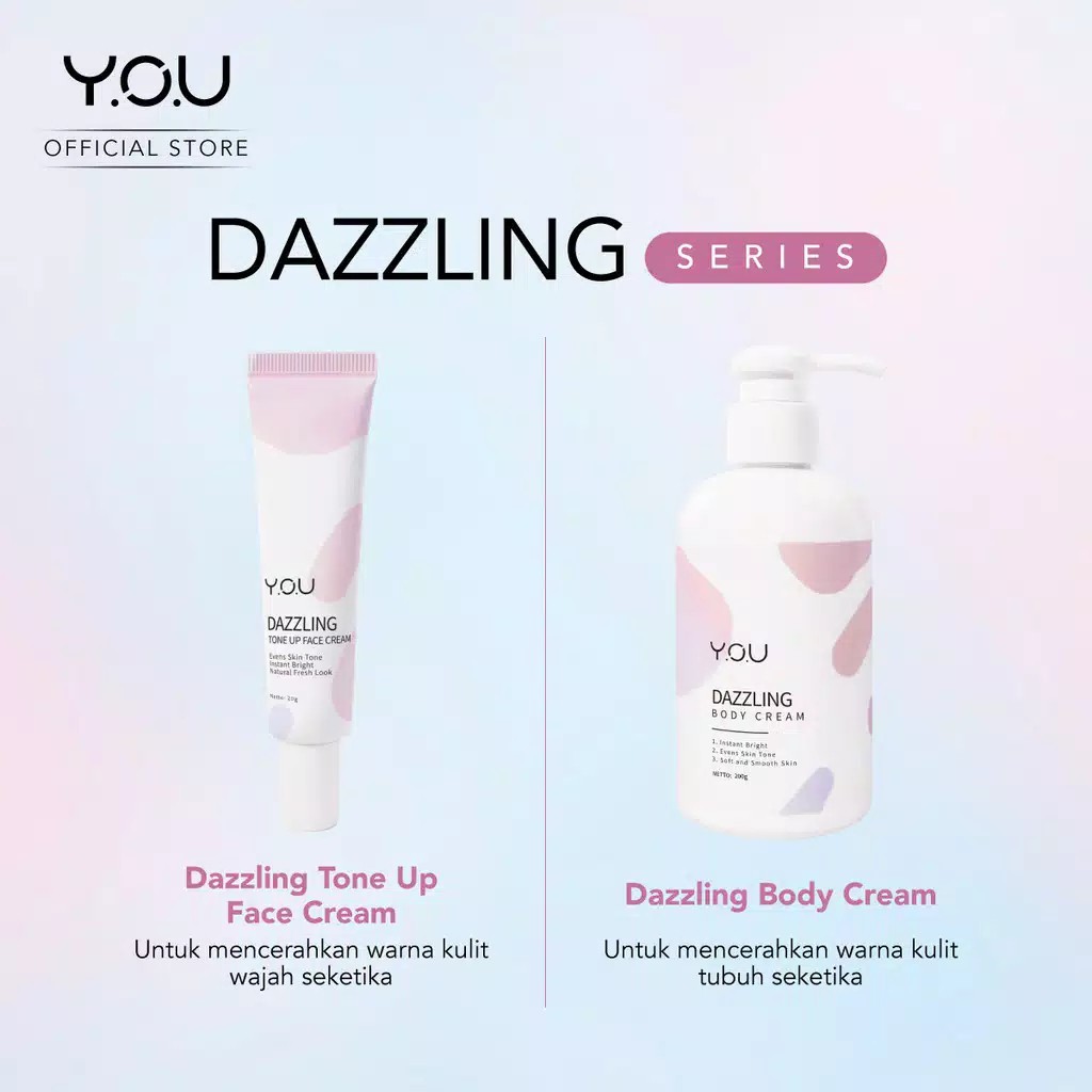 You Dazzling Glow Up Series Day Cream Night Cream Toner Facial Foam Body Cream Tone Up