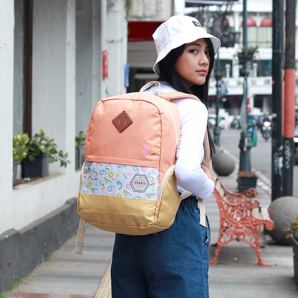 tas ransel wanita plus raincoat/tas backpack wanita/tas ransel cewek ASN182