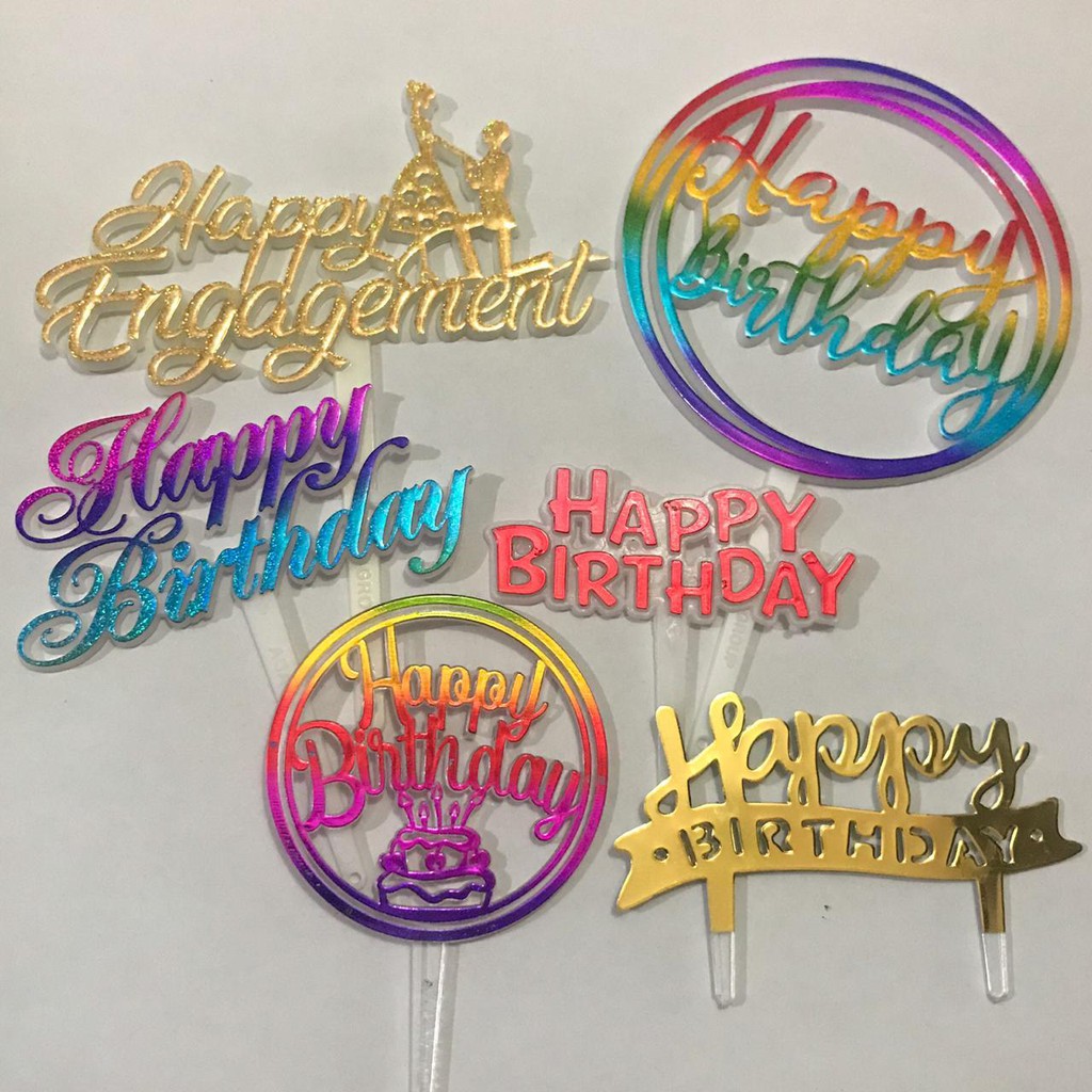 Hiasan Kue - Cake Topper - Tusukan Happy Birthday (tulisan ...