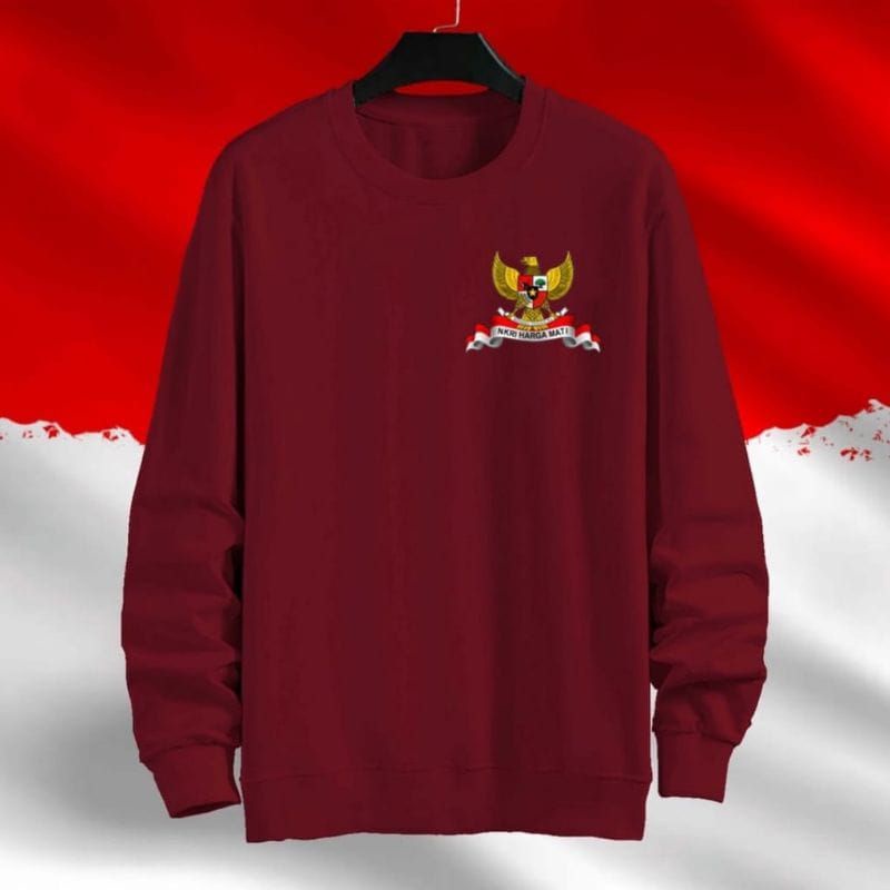 baju lengan panjang wanita edisi kemerdekaan garuda NKRI harga mati kaos unggulan