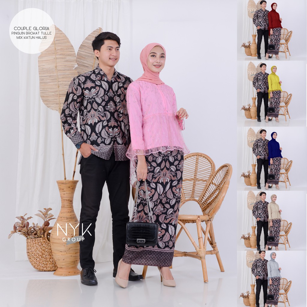 READY 6 WARNA Batik Couple Gloria Tulle Pinguin Busui