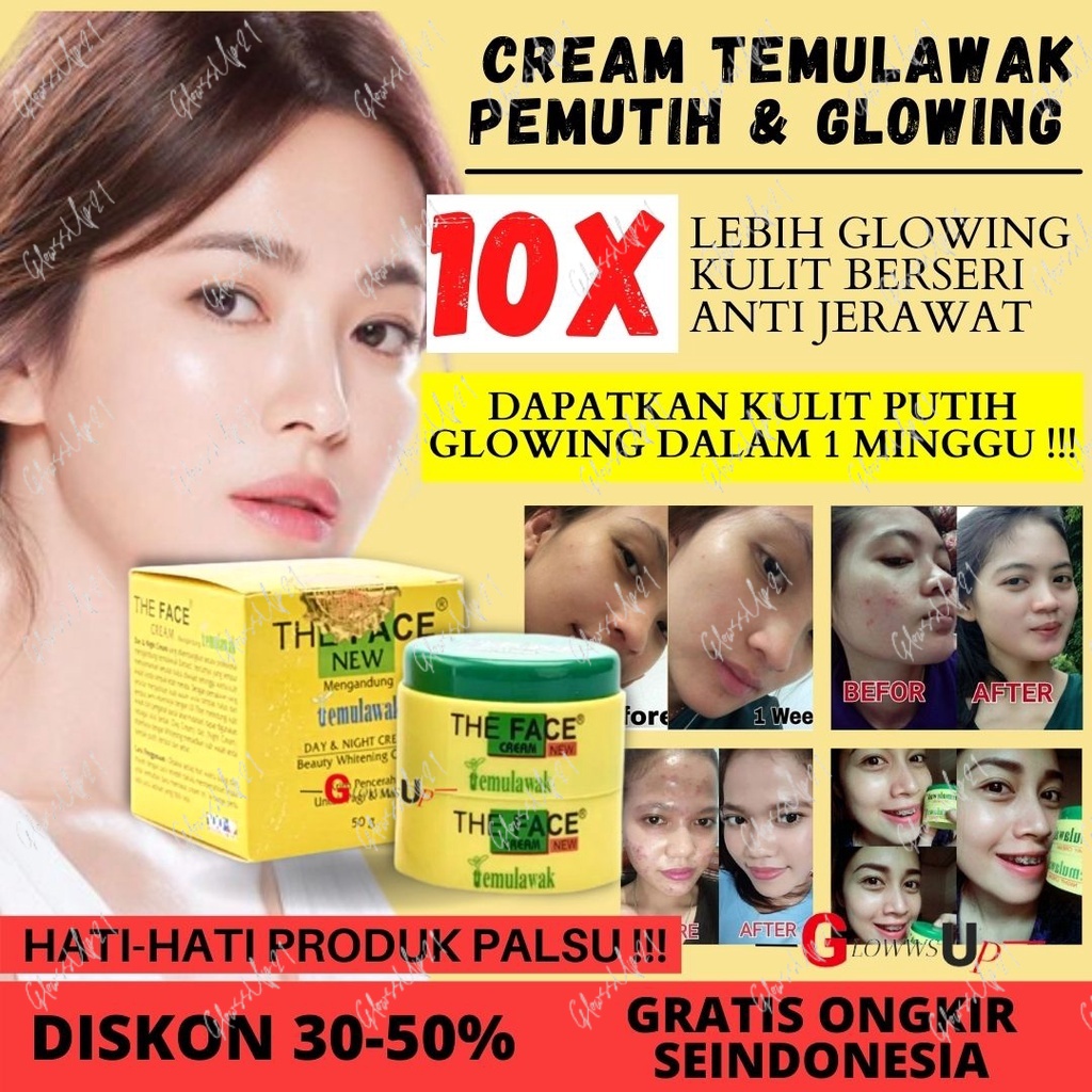 CREAM GLOWING THE FACE TEMULAWAK BPOM - THE FACE TEMULAWAK CREAM DAY N NIGHT