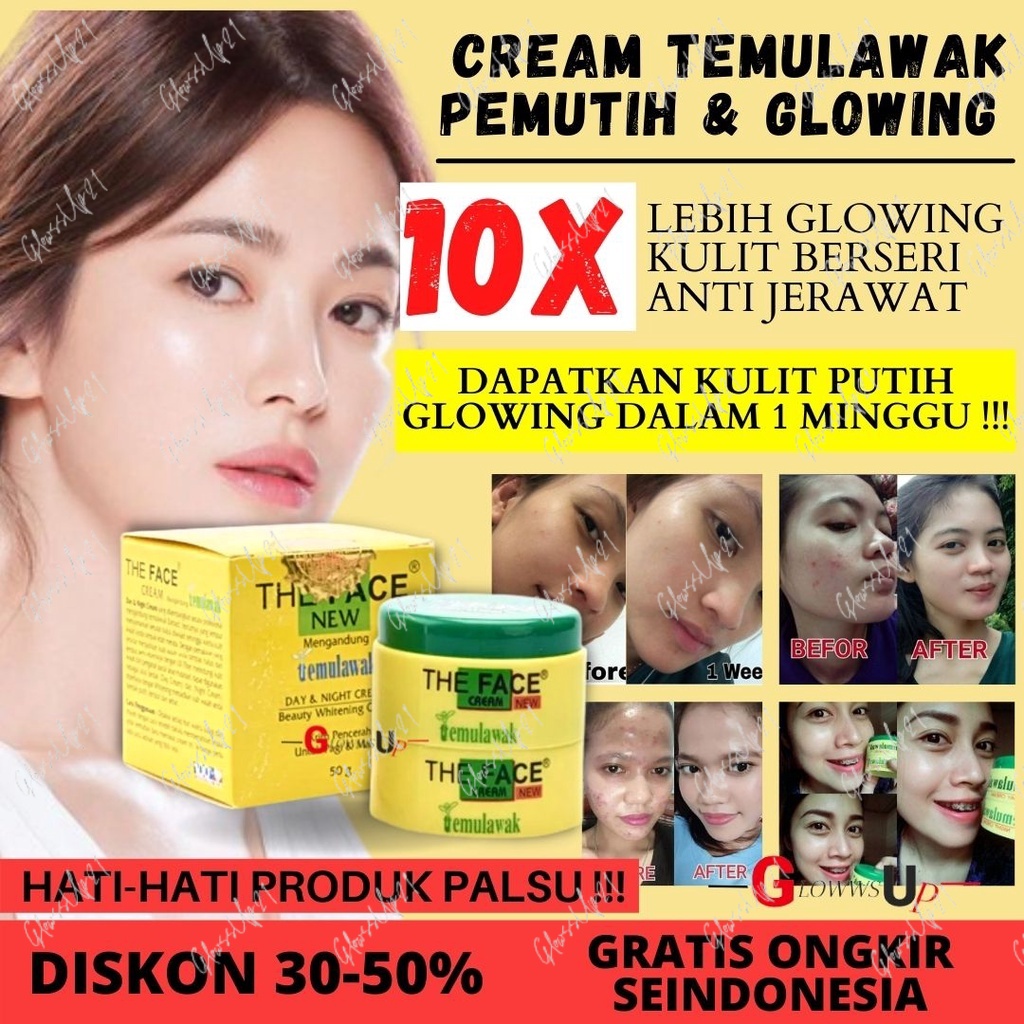 CREAM GLOWING THE FACE TEMULAWAK BPOM - THE FACE TEMULAWAK CREAM DAY N NIGHT