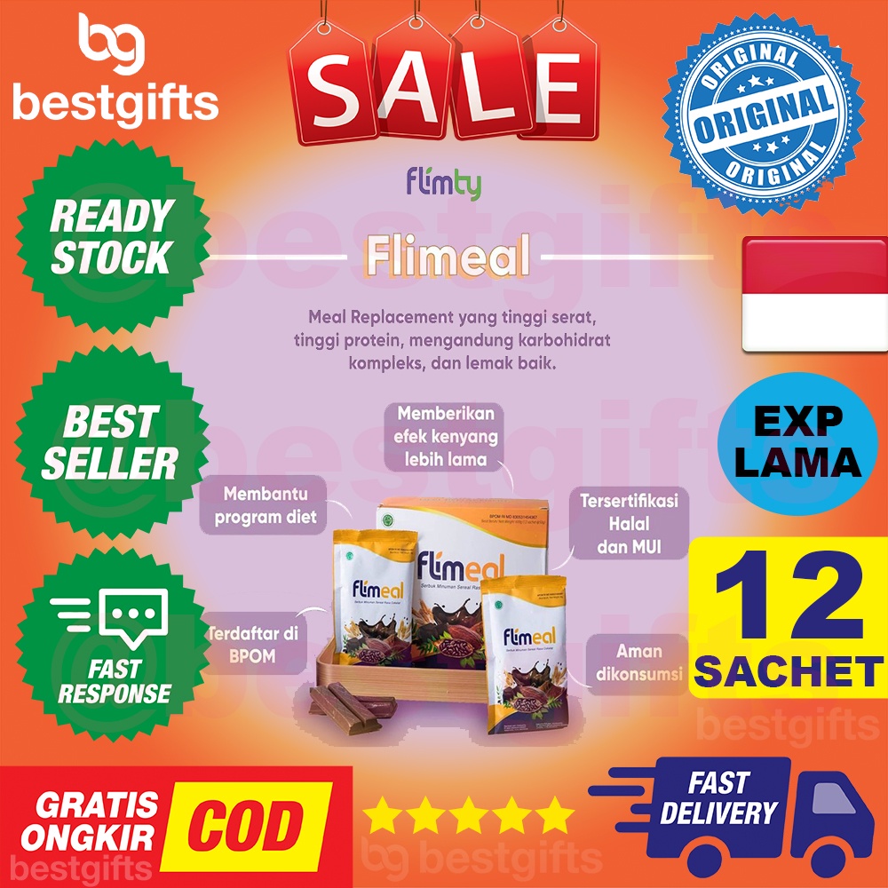 FLIMEAL MINUMAN PENGGANTI MAKANAN (MEAL REPLACEMENT) BY FLIMTY - 1 BOX (isi 12 SACHET) - COKLAT