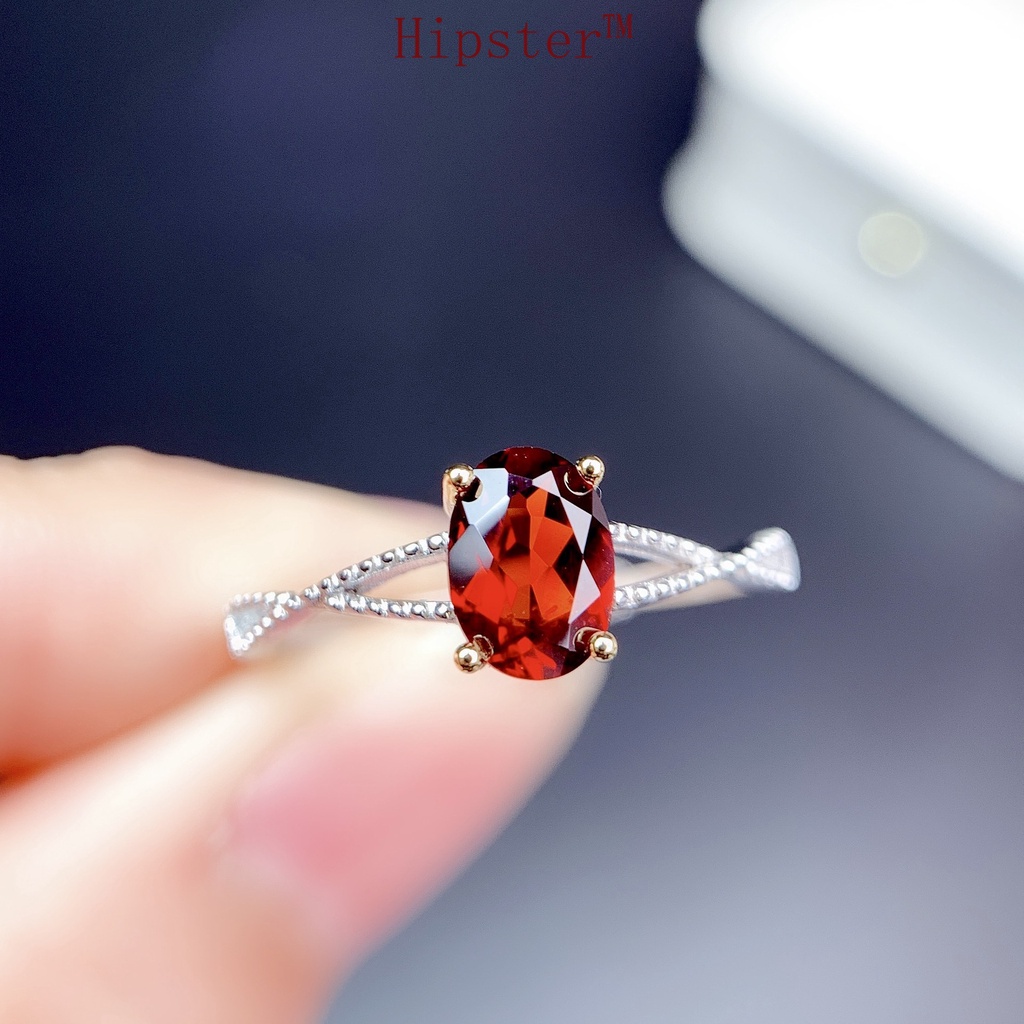 New Hot Fashion Natural Ruby Colored Gems Adjustable Ring