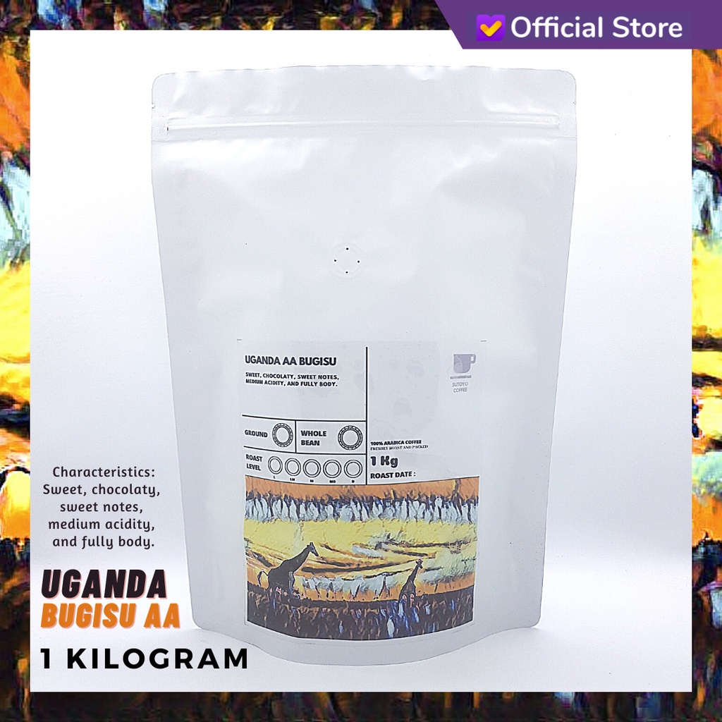 

SUTOYO COFFEE – Kopi Arabika Uganda Bugisu 1 Kilogram (kg) | Imported Beans| Kopi Import | Medium Roast | Single Origin | Sutoyo Coffee