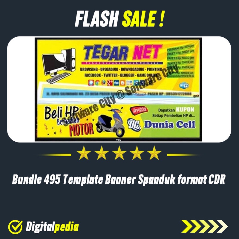 Bundle 495 Template Banner Spanduk Usaha Percetakan format Corel CDR