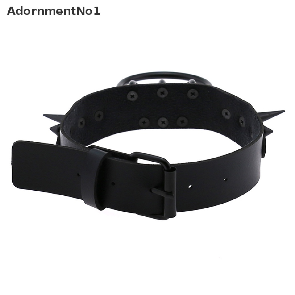 (AdornmentNo1) Kalung Choker Bahan Kulit Imitasi Model Gothic / Punk Untuk Unisex