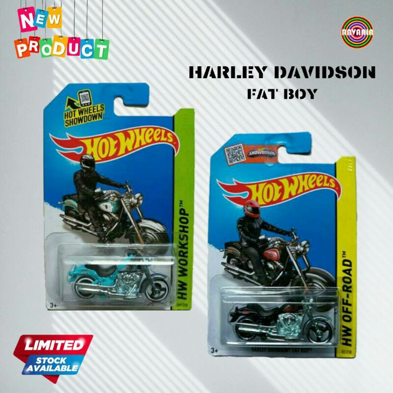 Harley Davidson Fat Boy - Miniatur Motor Mainan / Diecast Hot Wheels