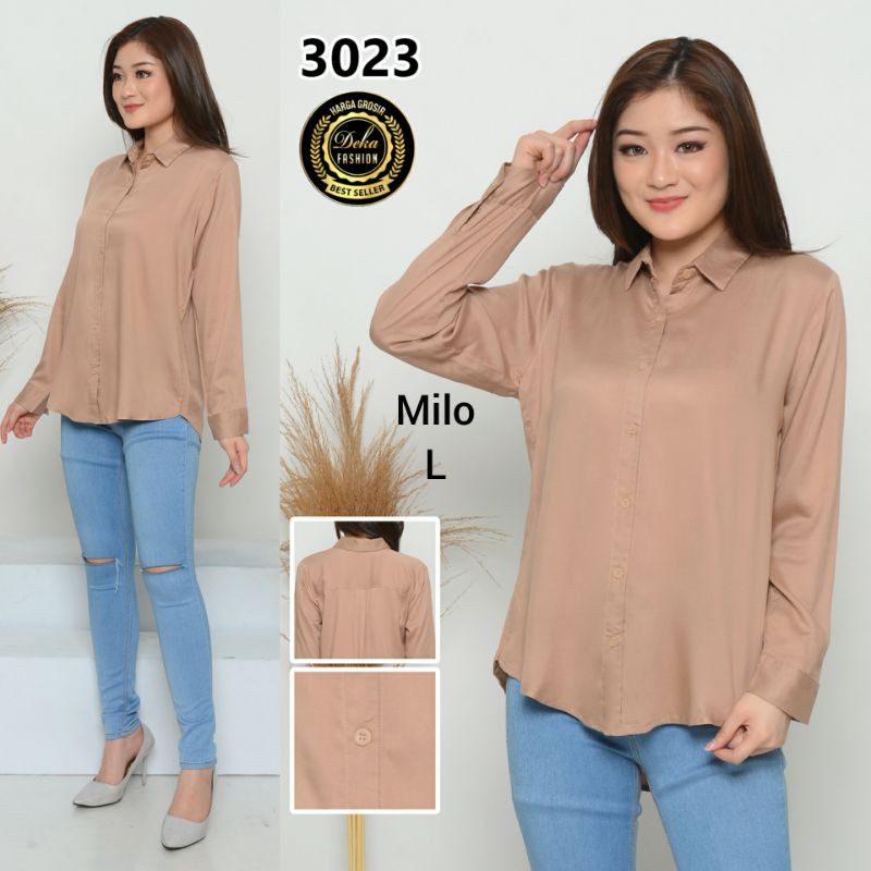 KEMEJA WANITA KATUN TWILL 30s - 3023-Milo L