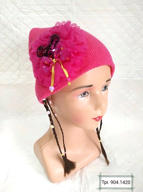 Topi kupluk anak rambut palsu 6-24 bulan cantik lucu